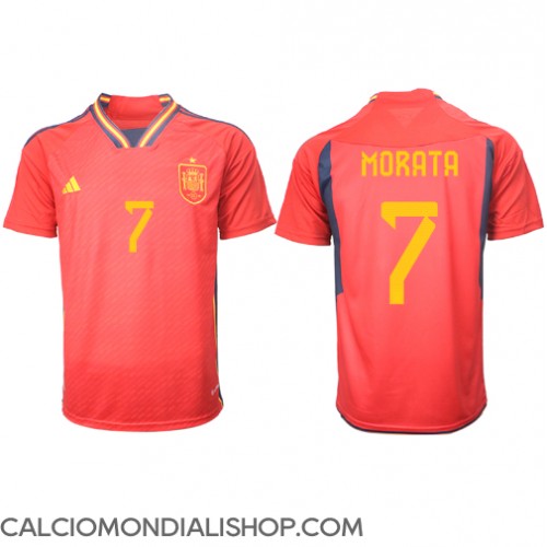 Maglie da calcio Spagna Alvaro Morata #7 Prima Maglia Mondiali 2022 Manica Corta
